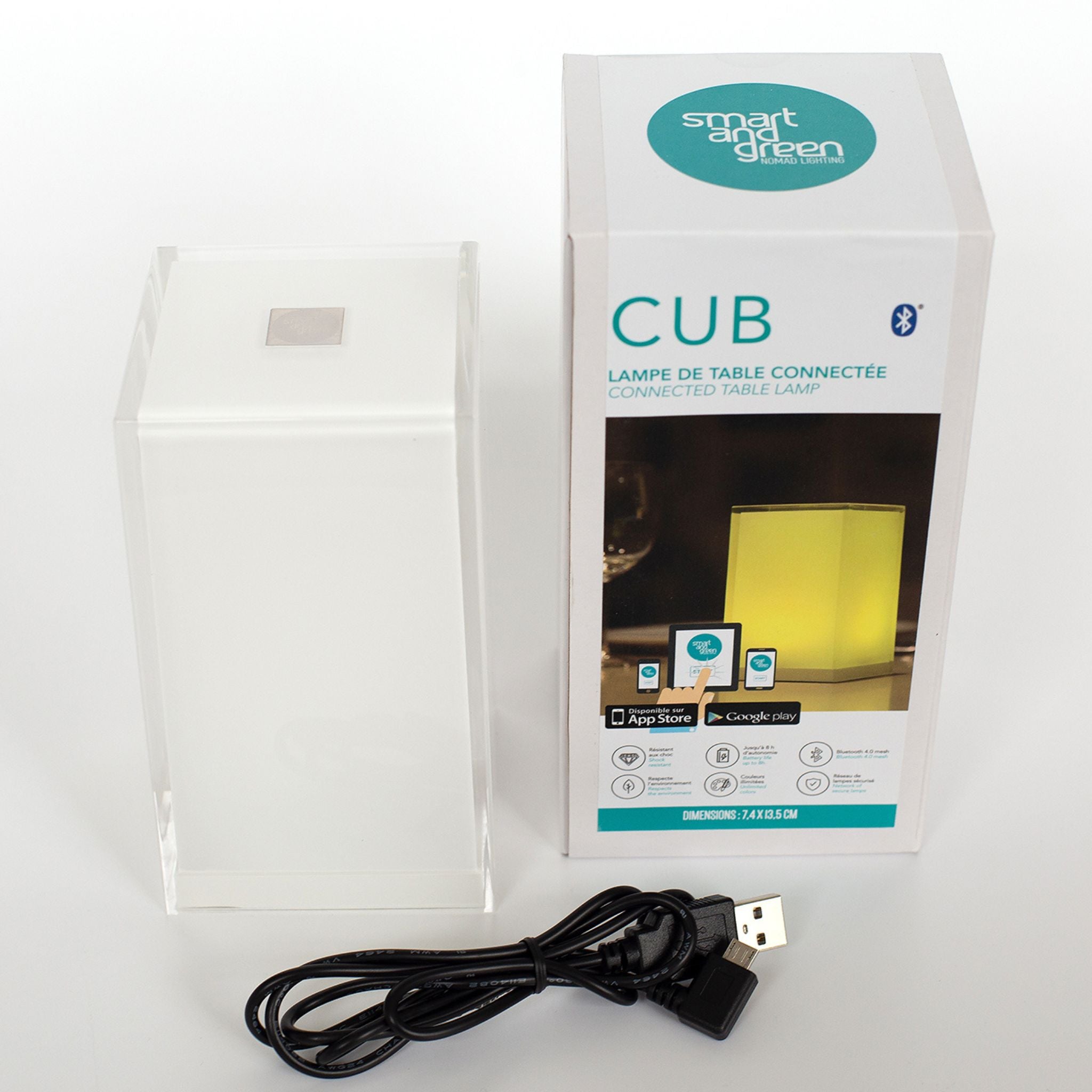 CUB kabellose Tischleuchte mit Farbwechsel von Smart and Green
