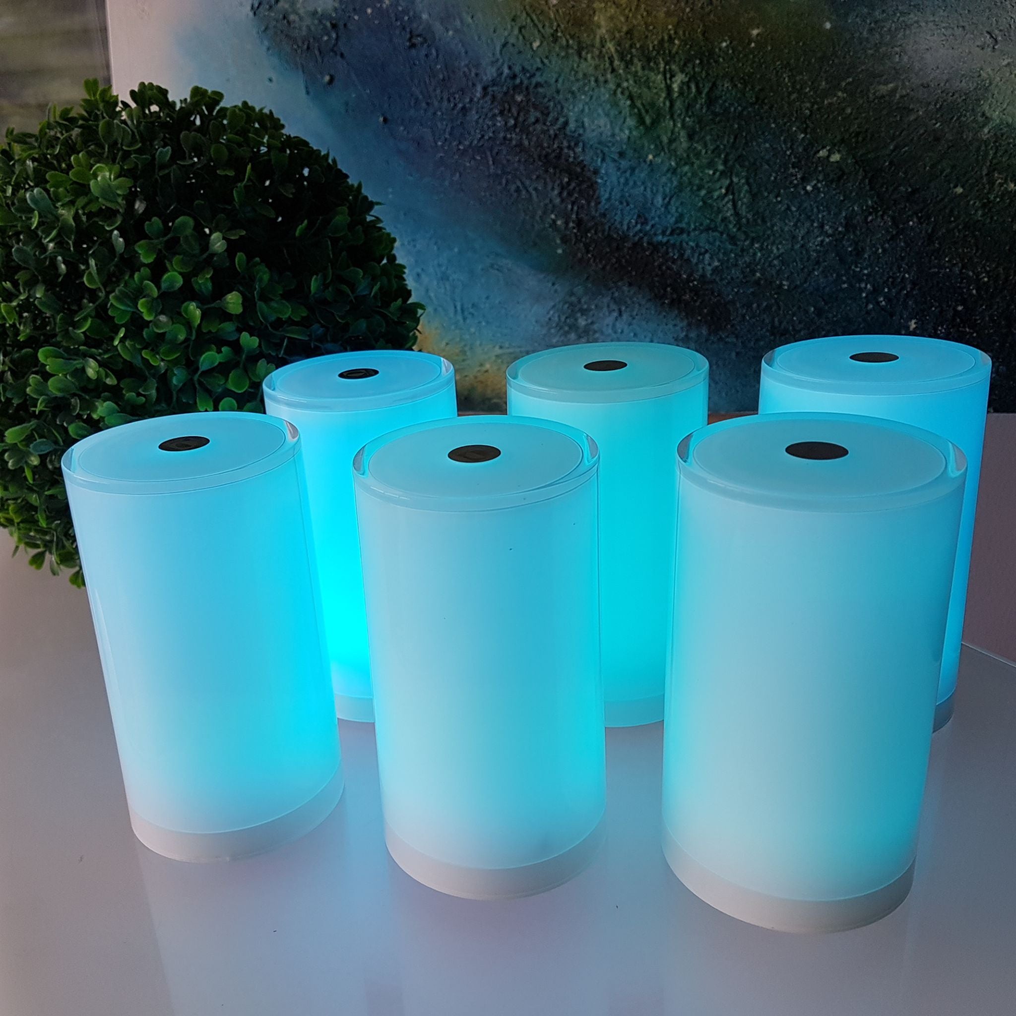 TUB 6er Set, kabellose, elegante Tischleuchten, Farbwechsel von Smart and Green