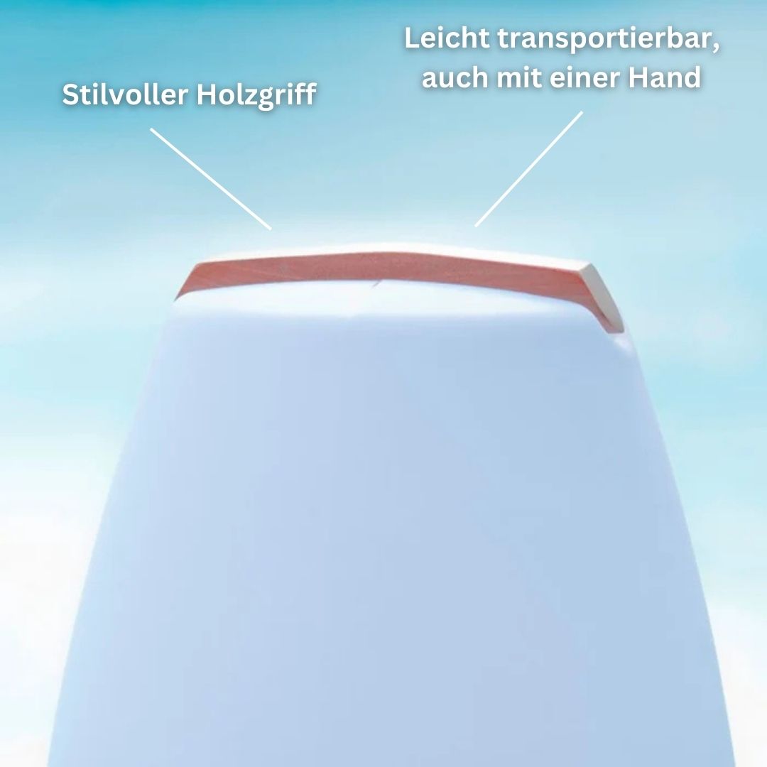 VESSEL1 kabellose LED Designleuchte mit Holzgriff von Smart and Green