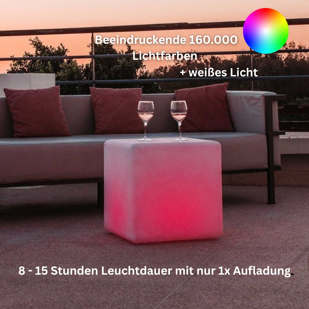 BIG CUBE kabelloser Lichtwürfel 43cm von Smart and Green