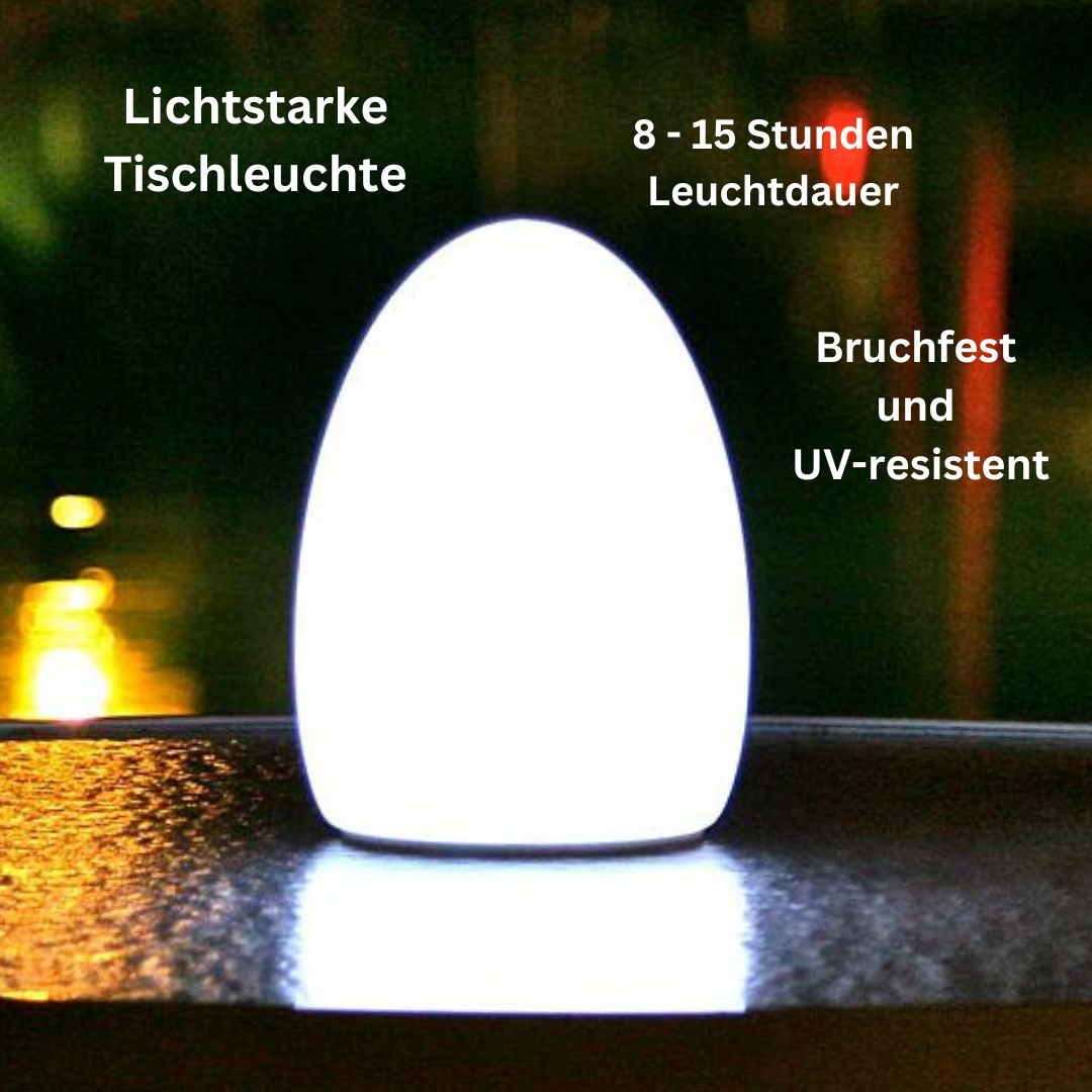 EGG - kabellose, lichtstarke Outdoor-Tischleuchte