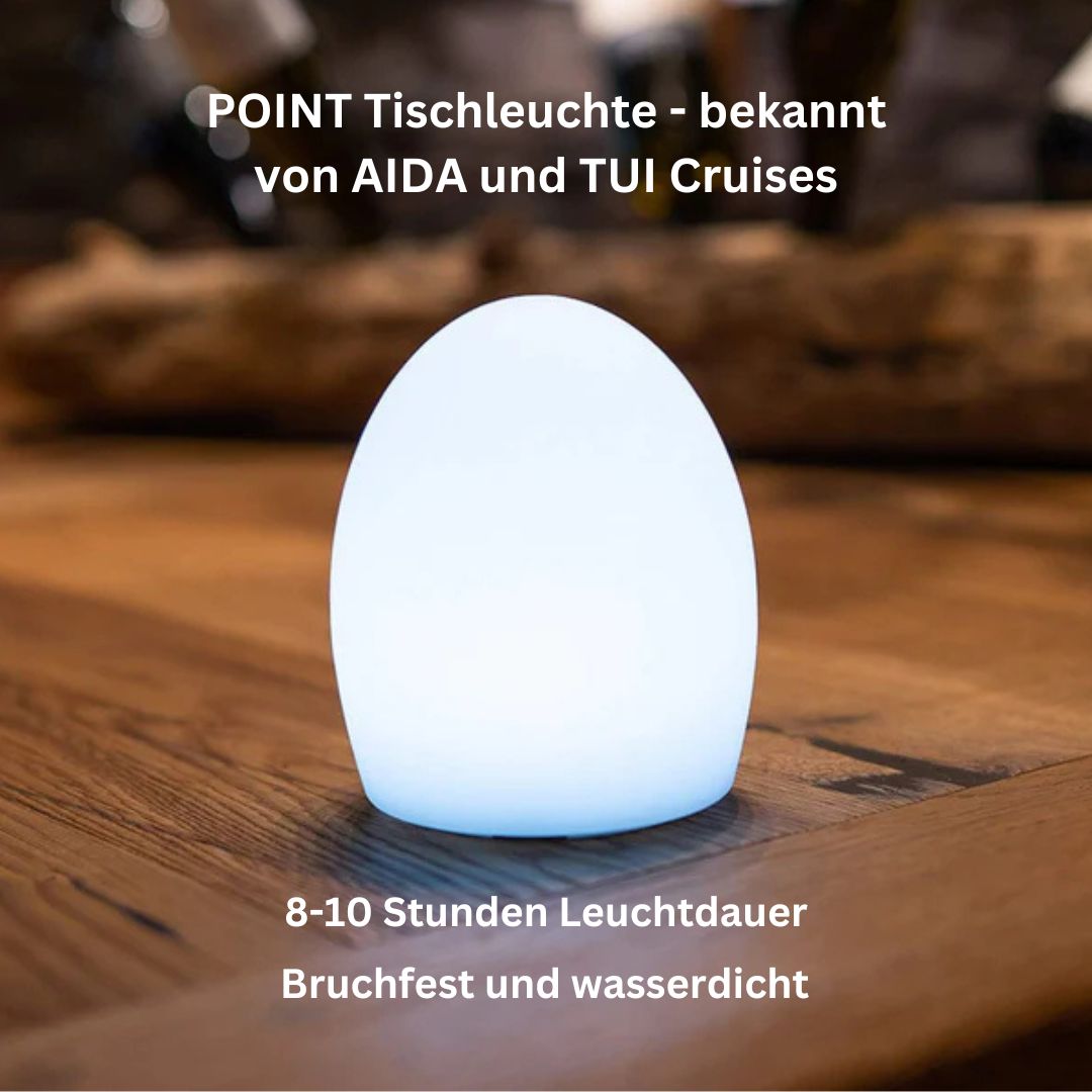 POINT 9er Set Akku-LED Tischleuchten mit APP Steuerung + Komfortladestation