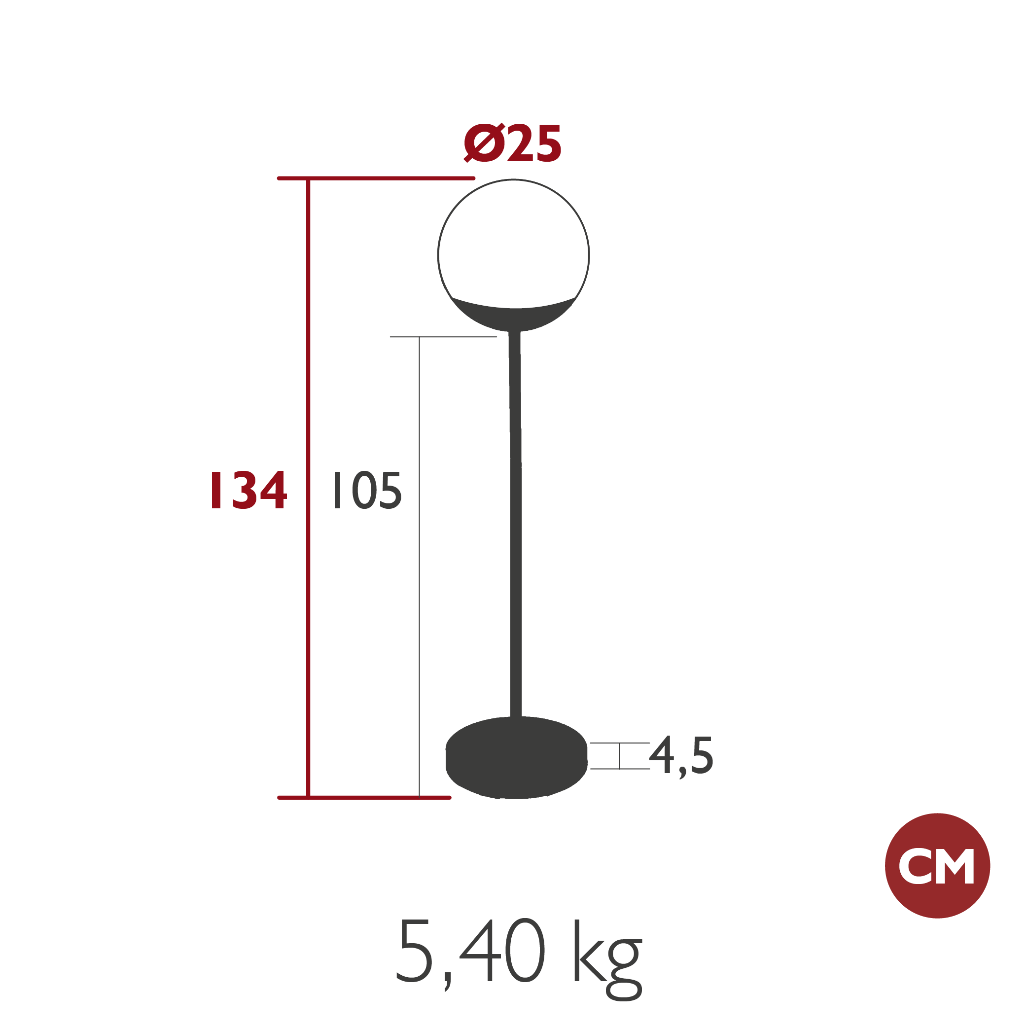 MOOON! Stehleuchte Ø25cm H134 von Fermob