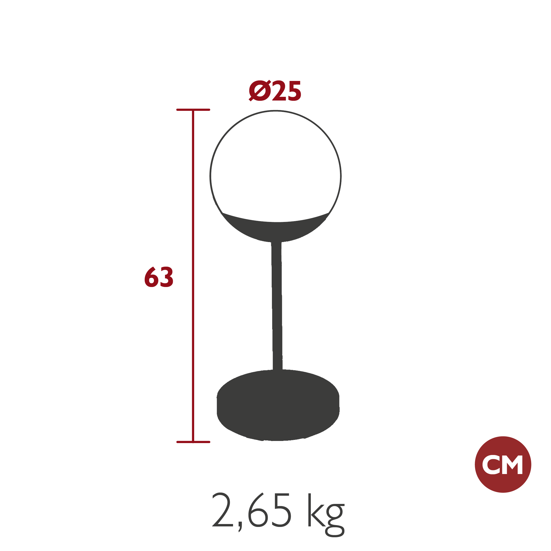 MOOON! Stehleuchte Ø25cm H63cm von Fermob